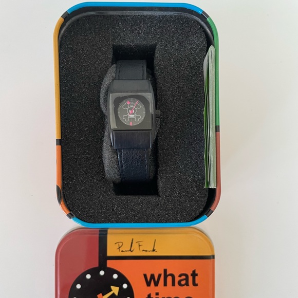 Paul Frank Skurvy Scurvy Skull Black Wrist Watch VINTAGE - Picture 3 of 14